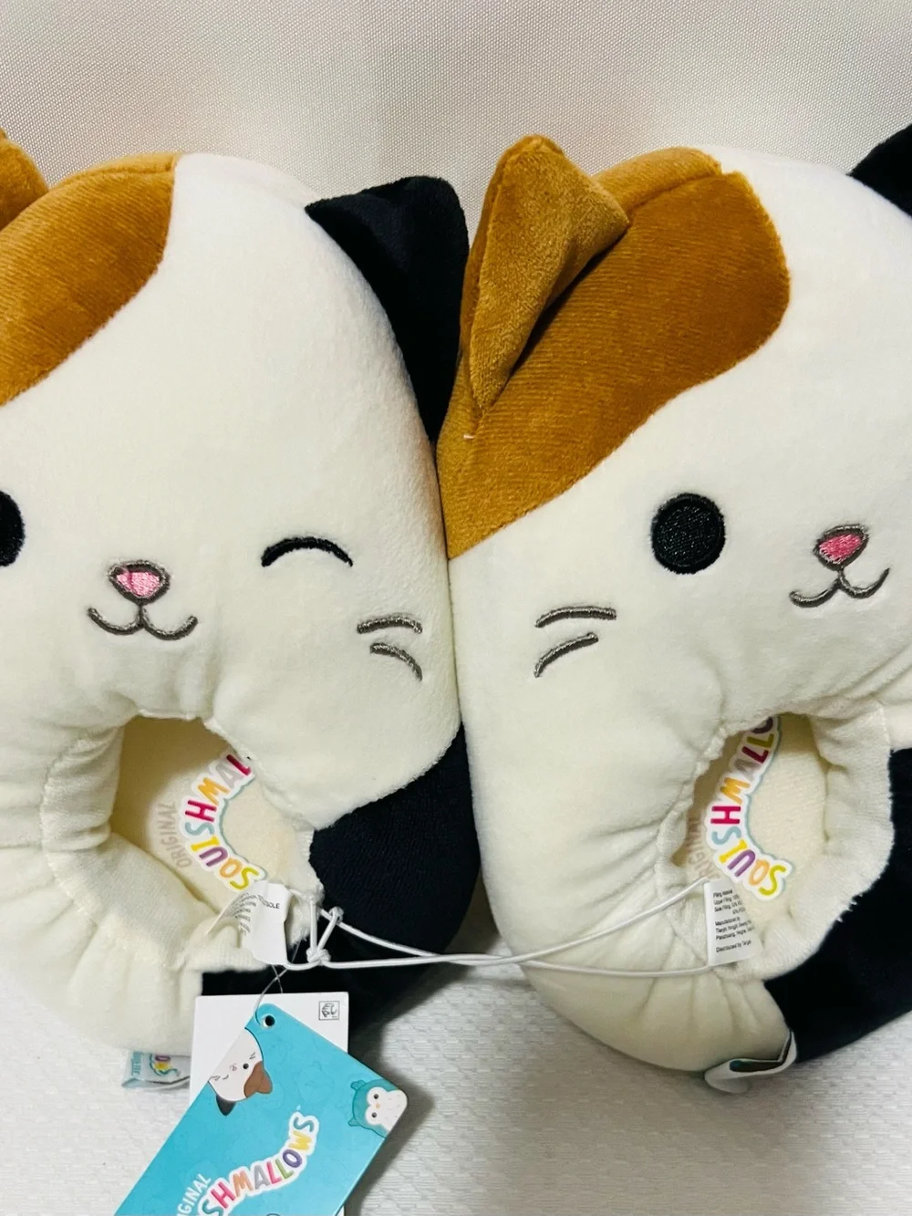 Squishmallows Calico Cat Neck Pillow - Cream, Brown, Black